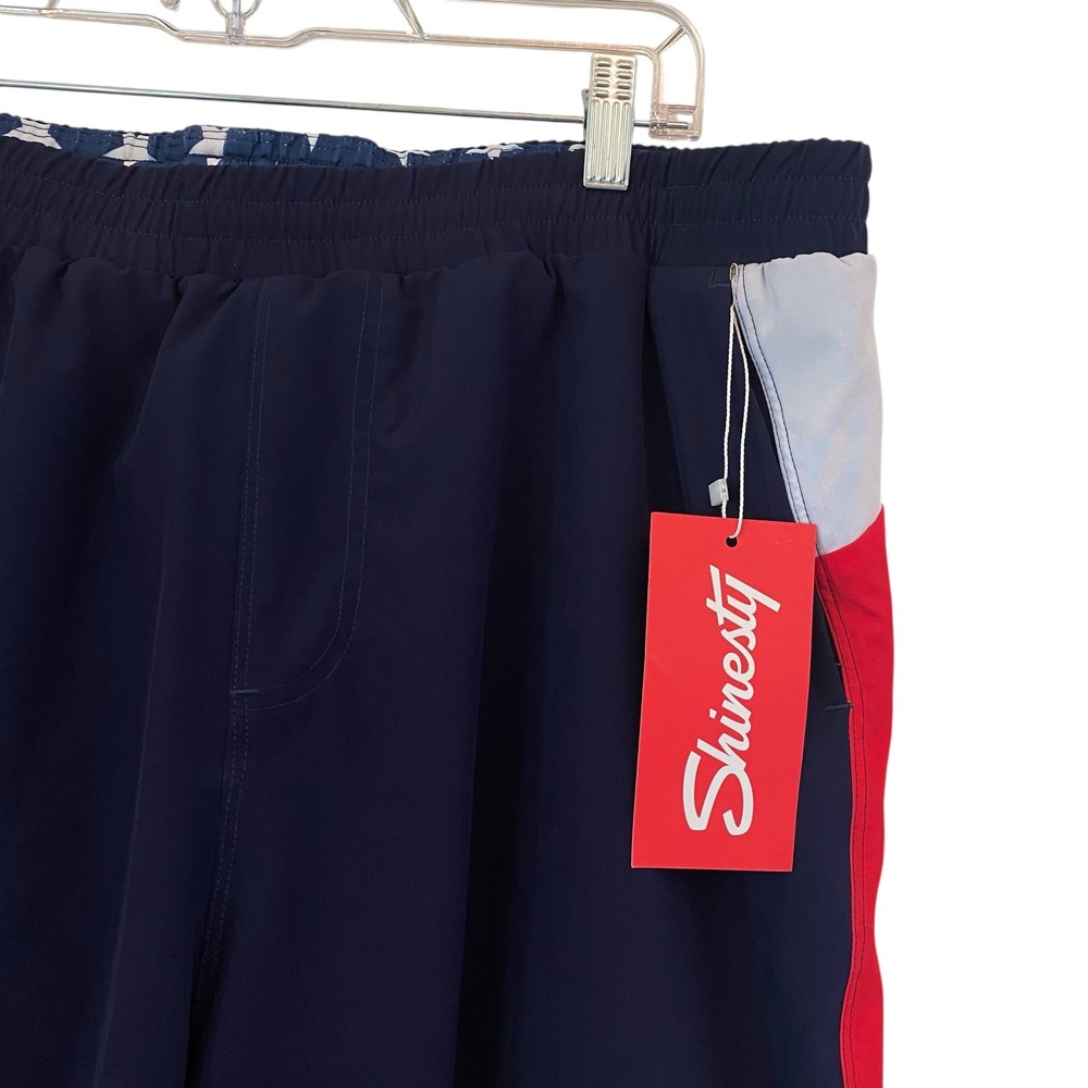 Shinesty Double Duty American Flag Hammock Lined Shorts Navy Men 2XL NEW - Picture 6 of 14
